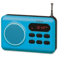 ICES IMPR-112 blau tragbares FM PLL Radio Kofferradio LED MicroSD