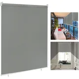 LARS360 Außenrollo Balkon Außenrollo Senkrechtmarkise Rollo Beschattung Balkonrollo Sichtschutzrollo Außensonnenschutz Sonnenschutz UV-Schutz (140 x 140 cm, Grau)