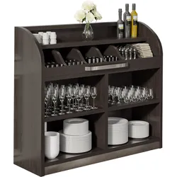 Besteckschrank | 110cm | Wenge/Schwarz | 2x Böden | Besteckschränke, Besteckschrank Gastronomie, Kellnerstation, Besteckkommode