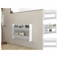 VidaXL Wand-Schuhschrank Weiß 80x18x60 cm Holzwerkstoff