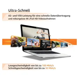 Amazon Basics MicroSDXC 512 GB, SD Adapter A2, U3, Lesegeschwindigkeit bis zu 100 hohe Kapazität