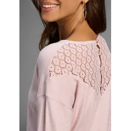 LAURA SCOTT Strickpullover softer Winterstrick mit Spitzendetial Gr. 44, rosa mélange, , 36491111-44