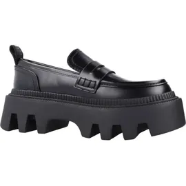 Buffalo Damen Halbschuhe Flora Loafer Vegan 1622355 Schwarz - Schwarz