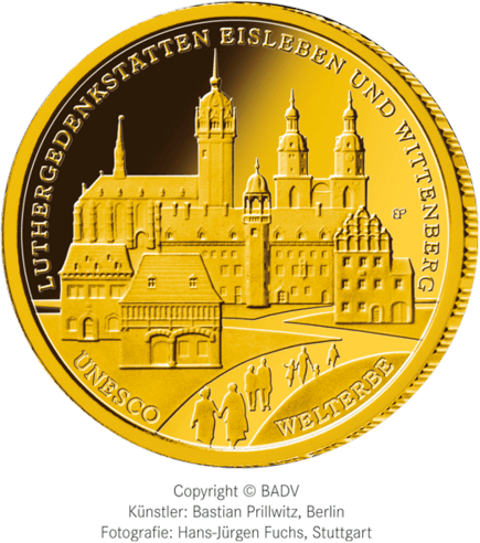 1/2 Unze Gold 100 Euro Deutschland 2017 UNESCO Welterbe - Luthergedenkstätten