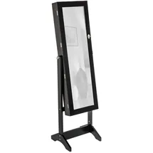 Tectake tectake® Schmuckschrank mit Spiegel, hochkant , schwarz