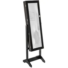 Tectake tectake® Schmuckschrank mit Spiegel, hochkant , schwarz