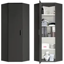 mokebo Eckschrank 64 x 180 x 34 cm Schwarz