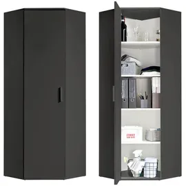 mokebo Eckschrank 64 x 180 x 34 cm Schwarz