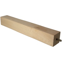 AMIG - Quadratische Holzfußstütze | Buchenholzfuß mit natürlicher Oberfläche | Ersatzfüße für Sofas, Betten, Tische | Befestigung: Metallzapfen mit Gewinde M8 | Maße: 50 x 50 x 360 mm