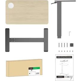 PureMounts PureMounts® Mobiler Beistell-Tisch höhenverstellbar, Höhenverstellbarkeit 64,0cm bis 99,9cm, bis zu 7kg Tragkraft, feststellbare Rollen, integrierter Getränkehalter, schwarz
