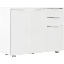 vidaXL Sideboard Hochglanz-Weiß 107x35x80,5 cm