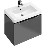 Villeroy & Boch Subway 2.0 Waschtischunterschrank 1 Auszug, Griff chrom, Glossy Grey