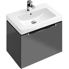 Villeroy & Boch Subway 2.0 Waschtischunterschrank 1 Auszug, Griff chrom, Glossy Grey