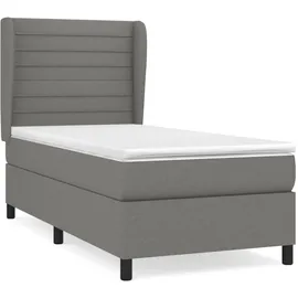 vidaXL Boxspringbett 100 x 200 cm Dunkelgrau