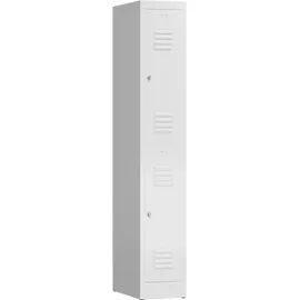 Classix Spind signalweiß X-520217, 2 Schließfächer 31,0 x 50,0 x 180,0 cm
