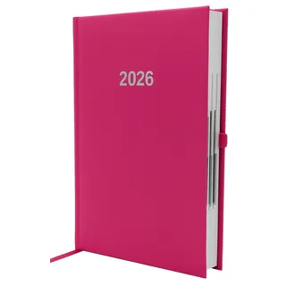 Adina 2026 ADINA Buchkalender Chefplaner A5 pink 1 Tag 1 Seite auch sonntags