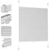 Sekey Plissee ohne Bohren Verdunkelung, Fenster Plissee Klemmfix Jalousie 70 cm breit, Verspannt Blickdicht Sonnenschutz Fensterollo, 70x200cm, Weiß