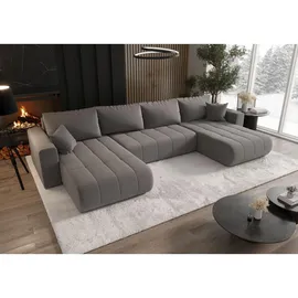 cornero Eckcouch 5-Sitzer Textil U-Form Grau