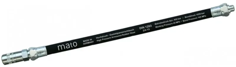 MATO Hochdruck-Gummipanzerschlauch RH-30C 300 mm M10x1 mitGreifmundstück