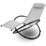 LACESTONE Relax Liege Liegestuhl Gartenliege Sonnenliege Klappsessel Relaxliege Schaukelliege Klappbar (1x Relaxliege, Lichtgrau)