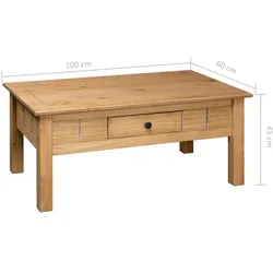 Couchtisch Massivholz Panama-Kiefer V1 | vidaXL : Farbe - Natürliche Holzfarbe