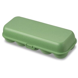 Koziol Eierbox EGGS TO GO für 10 Eier, spülmaschinengeeignet, Praktischer Eierbehälter mit sicherem Clipverschluss, Farbe: grün