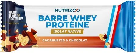 Nutri&Co Native Whey Isolat Proteinriegel Erdnuss & Schokolade Geschmack 50g
