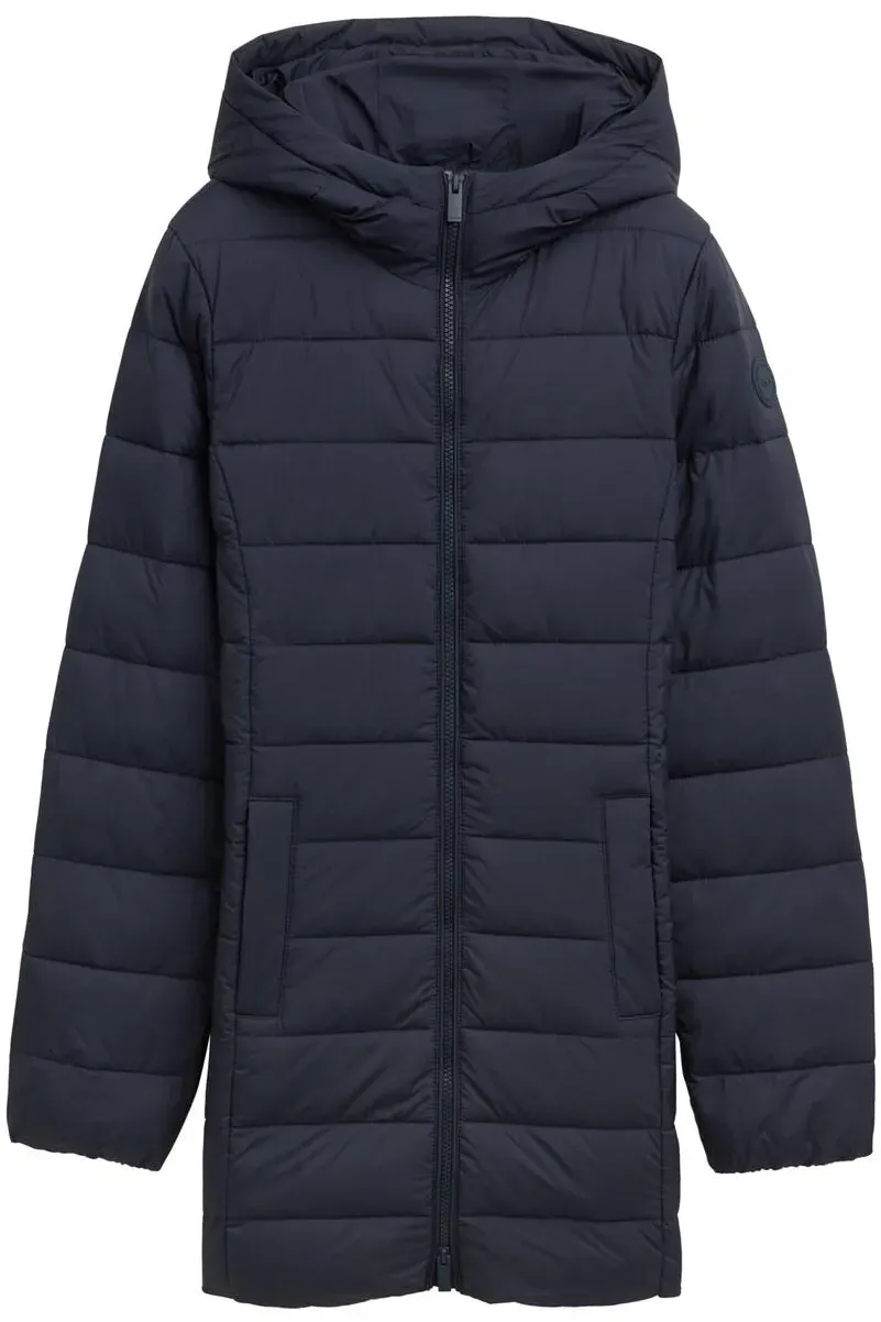 TOM TAILOR Damen Lightweight Steppmantel mit wasserabweisender Funktion, blau, Uni, Gr. XXL