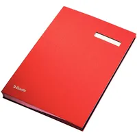 Esselte 621062 Unterschriftsmappe, 20 Fächer, Überzug PP, rot