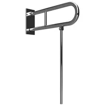 Brillantbad BELP Stützklappgriff in U-Form mit Standfuß Edelstahl gebürstet mit Abdeckung 100x800x616 mm, 120 kg Traglast für Bad & WC >> zum Bohren