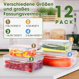 yashe Frischhaltedose transparent 1 l 8-teiliges Set