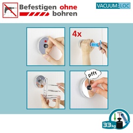 Wenko WC-Garnitur Quadro weiß, silber Metall