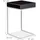 Relaxdays Beistelltisch, C-Form, HBT: 63x37x38 cm, Sofatisch zum Unterschieben, MDF & Metall, Ablagefach, schwarz/Silber