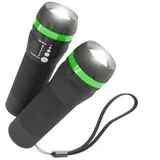 Absina kleine LED Taschenlampe batteriebetrieben 2er Pack - Mini Taschenlampe Kinder mit 60 Lumen & 110m Leuchtweite - Kinder Taschenlampe für Jungen & Mädchen stufenlos fokussierbar inkl. Batterie