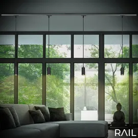 Briloner - Schienensystem Rail LED Pendelleuchte, dimmbar, kombinierbar, Zubehör, Tracklight, LED Pendellampe, Lampen, Deckenlampe, Deckenleuchte, 40x100mm (DxH), Schwarz