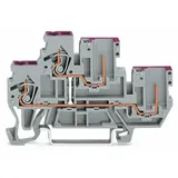 WAGO 870-108 Doppelstock-Basisklemme 5mm Zugfeder Belegung: L Grau