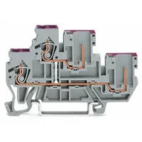 WAGO 870-108 Doppelstock-Basisklemme 5mm Zugfeder Belegung: L Grau