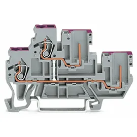 WAGO 870-108 Doppelstock-Basisklemme 5mm Zugfeder Belegung: L Grau