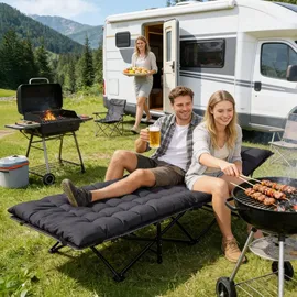 Sekey Campingliege Klappbett Schwarz