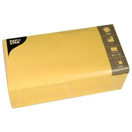 Papstar 500 Servietten, 1-lagig 1/4-Falz 33 cm x 33 cm gelb,