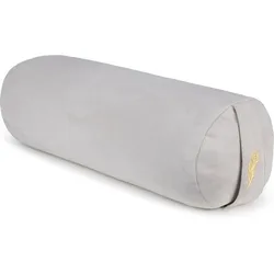 MindBaas - Yoga Bolster - Wildleder - Hellgrau - Yogakissen - Meditationsrolle EINHEITSGRÖSSE