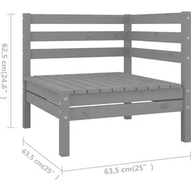 vidaXL Garten-Lounge-Set 5-tlg. Massivholz Kiefer grau