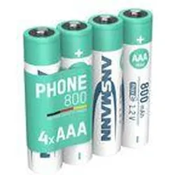 Telefon Akku AAA, 4 Stück, 800mAh 1,2V, DECT / Telefon EINHEITSGRÖSSE