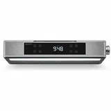 Regent Cucina Unterbau Küchenradio mit FM, Bluetooth, LED-Leiste, Farbdisplay, Küchentimer & 2 Wecker, perfektes Unterbauradio für die Küche, Farbe: Silber