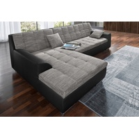 Domo Collection Ecksofa Treviso viele Bezüge, auch in Cord, Schlafsofa, B/T/H: 267/80/83 cm«, schwarz