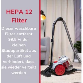 Dirt Devil Staubsauger ohne Beutel DD2503 - weiß, rot