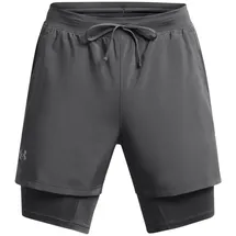 Under Armour Launch 5'' 2in1 Laufshorts Herren 025 castlerock/castlerock/reflective XL