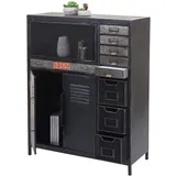 Mendler Apothekerkommode HWC-F32, Schubladenschrank Sideboard, Industriedesign 115x89x35cm - Schwarz