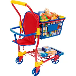 Spiel-Einkaufswagen, (Set), mit lebensechten Spiellebensmitteln, 23190909-0 bunt