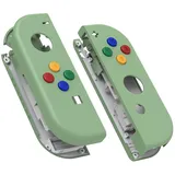 eXtremeRate Joycon Shell & Tasten, Matt DIY-Ersatz Gehäuse Grips Skin Hülle & Knöpfe Buttons Umbau Set für Nintendo Switch/Switch OLED Joycon Controller-Matcha Grün [KEIN Joy Con]